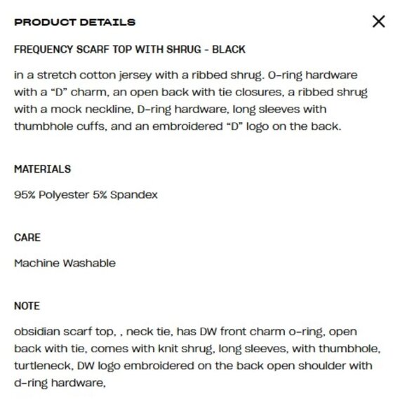 NWT Darker Wavs Jersey Extra Tall Turtleneck Thumbhole Cuffs Open Back Scarf Top - Picture 5 of 10